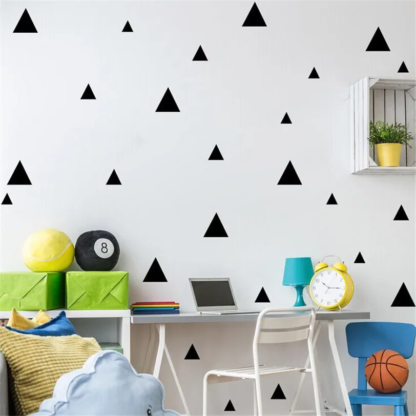 

DIY Wall Stickers/ Home Decor Creative Multi-size Triangles Removable Children Wall Stickers Wallpaper Art Mural Wholesale 40A10
