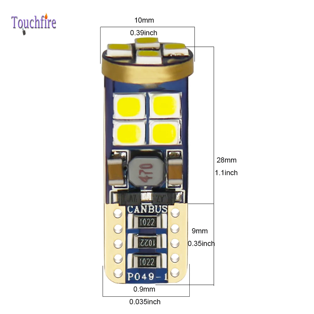 2 шт. Автомобильные светодиодные лампы Canbus T10 W5W 194 168 12 светодиодов 3030SMD