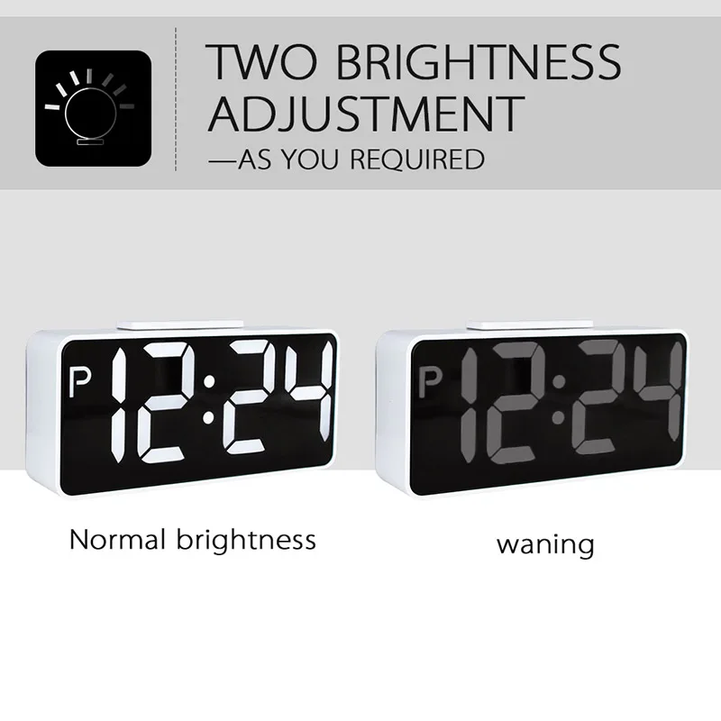 Большой светодиодный цифровой будильник, Повтор сигнала, электронные настольные часы, двойные современные двойные USB цифровые настольные часы
