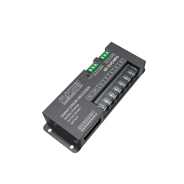 

PX0408; 12-24VDC 8A*4ch DMX512/RDM RGBW Decoder