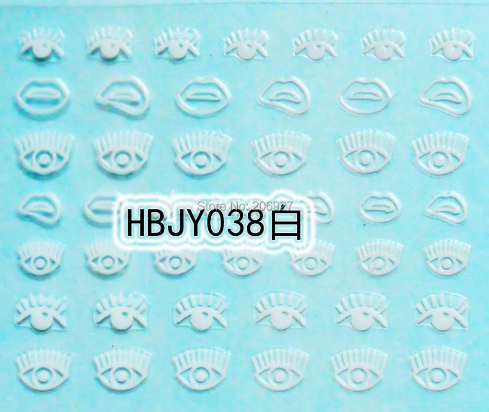 

2PCS HBJY038-White Nail Art Cute Eye Sticker Nail Art Sticker