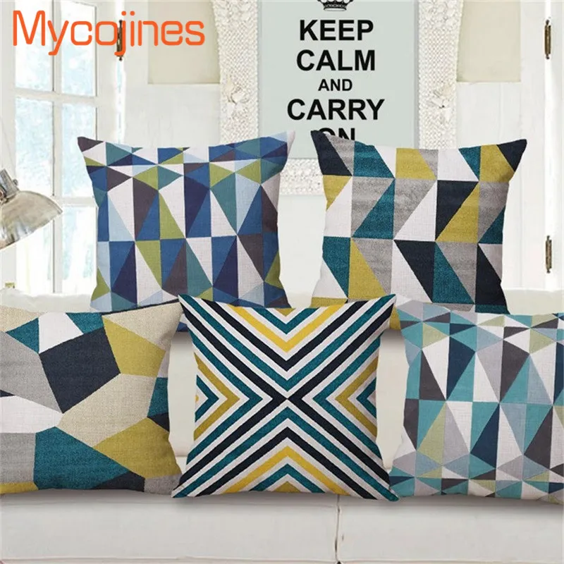 

Geometric Nordic Europe Style Cotton Linen Woven Sofa Car Cushion Home Decor Office Chair Decorative Throw Pillow 45x45cm