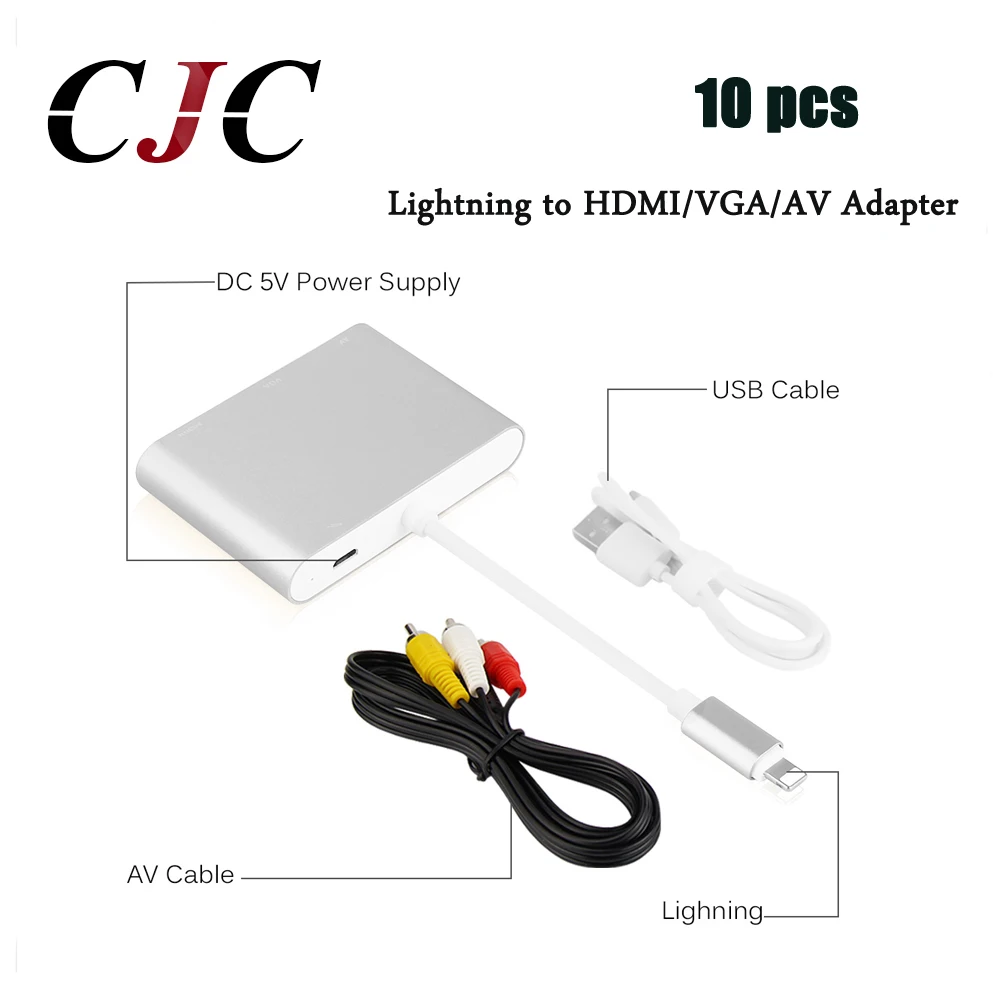 10 шт. цифровой адаптер Lightning/HDMI HDTV VGA AV для iPhone X 8 7 7s 6 6s plus iPad монитора проектора|digital