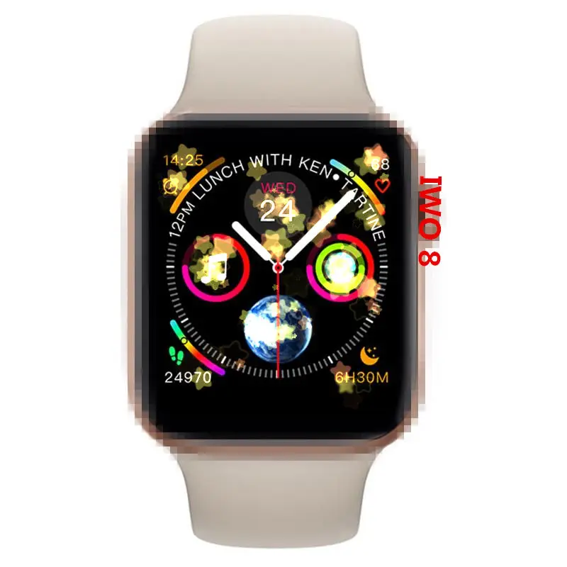 4 цвета IWO 8 Смарт-часы 44 мм чехол для часов серии 4 для Xiaomi samsung с напоминанием о звонках совместим с iphone 6 7 8 X - Цвет: Gold