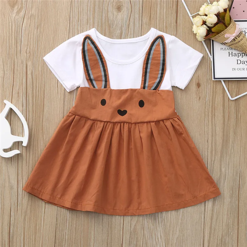 Для маленьких детей обувь для девочек с длинным рукавом Кролик Одежда с ушами вечерние платья принцессы дети повседневное Детский костюм fille 4JJ