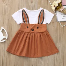Для маленьких детей обувь для девочек с длинным рукавом Кролик Одежда с ушами вечерние платья принцессы дети повседневное Детский костюм fille 4JJ