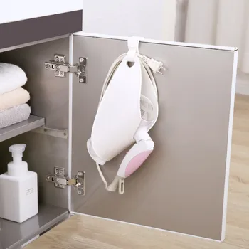 

Mrosaa Portable Hair Dryer Holder Hairdryer Storage Rack Durable Hook Hanging Type Hair Dryer Shelf for Hotel Bathroom White