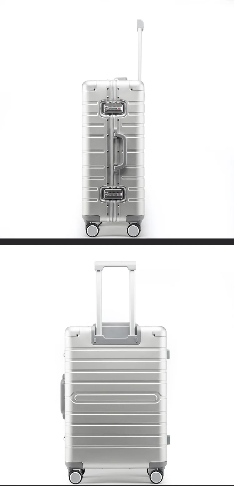 Aluminum Alloy Frame Suitcase white