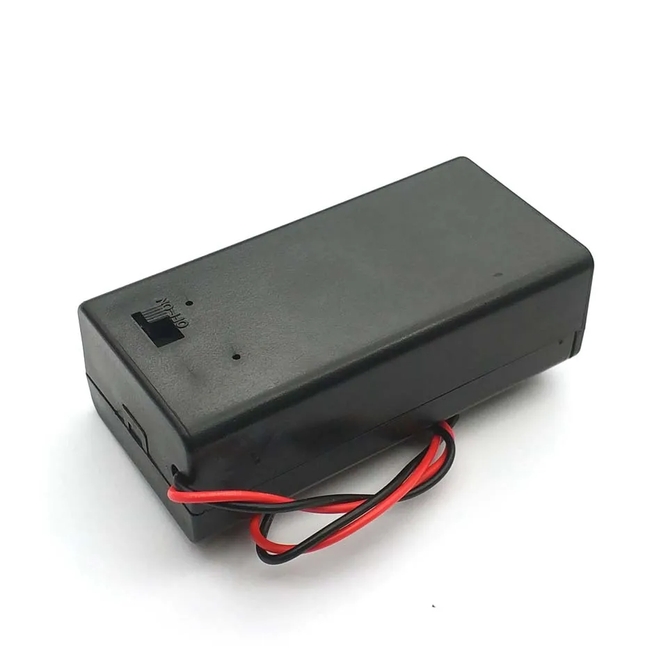 9V Batterij Houder Box Met Wire Lead Aan/Uit Schakelaar Cover Case