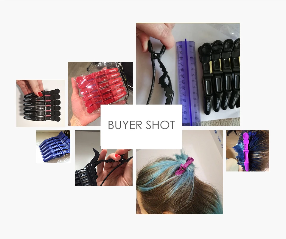 TONY&GUY 6PcsLot Professional Alligator Hair Clip For Women Plastic Bobby Pin Hairpins Bow Hair Clips For Girls Styling Tools (6)