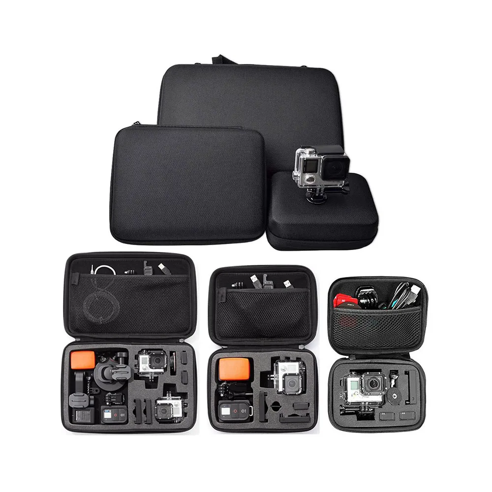

S/M Anti-shock Camera Bag Case for GoPro Portable Storage bag Optional Size for Sports Cam Accessory Black Camera Case