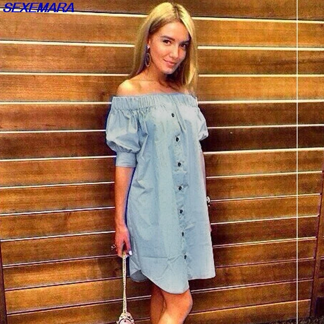 Sexemara Musim Panas Dress Wanita Sexy Off Bahu Gaun Pesta