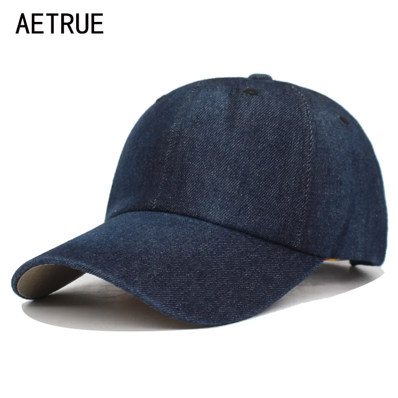 Джинсовая бейсболка AETRUE потертая для мужчин пап снепбеки шапки женщин и пустая
