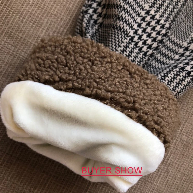 Lemonmiyu/теплые штаны для малышей бархатные Модные теплые леггинсы в клетку сезон