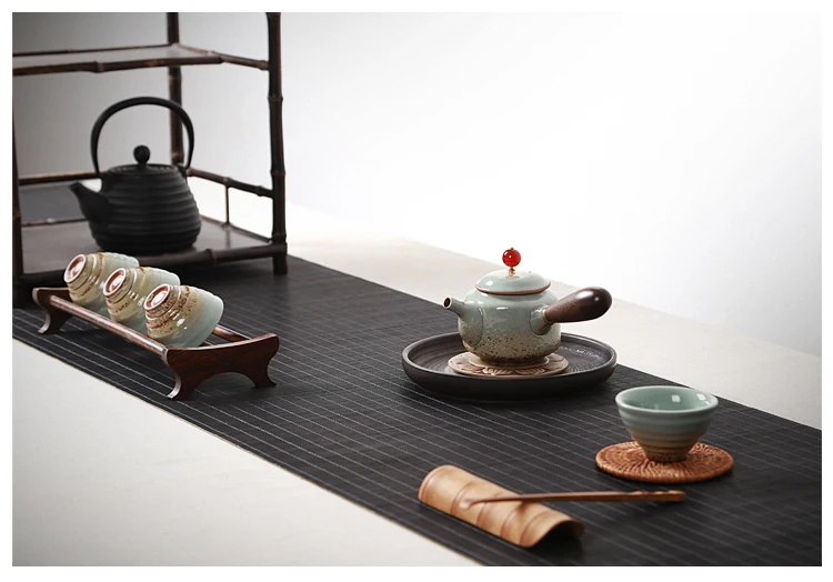 200 мл, японский чайник, керамическая керамика с одной стороны, чайник с деревянной ручкой, чайный набор кунг-фу, кофейник, 7/9 отверстий, пуэр, чайник