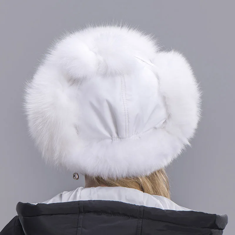 fox fur hat woman white 6