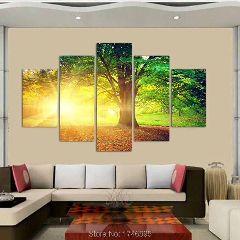 green trees among Yellow Sun-4