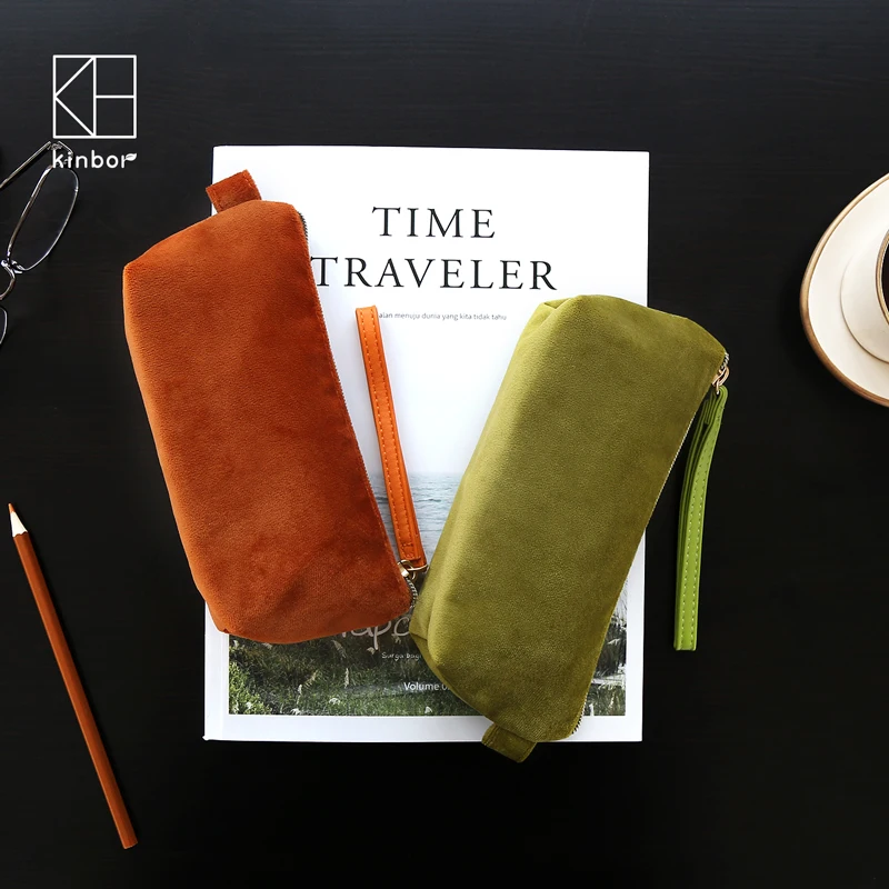 Kinbor New Velvet Pencil Case Large Capacity Portable Travel Makeup Pouch Organzier Pencil Bag Gift Stationery High Quality Kinbor New Velvet Pencil Case Large Capacity Portable Travel Makeup Pouch Organzier Pencil Bag Gift Stationery High Quality