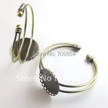 

free shipping!!! 30pcs/lot 25mm pad antique bronze tray setting bracelet jewelry findings