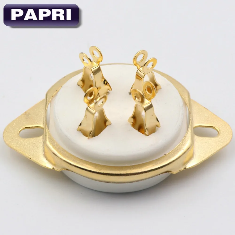 PAPRI 10 шт. Керамика 300B 2A3 5U4G 572B PX4 U4A вакуумная трубка гнездо позолоченные 4 Пина для