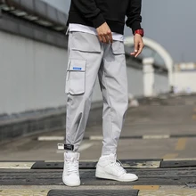 Разборчивые мужские брюки-карго длиной до щиколотки, мужская Японская уличная одежда, мужские брюки в Корейском стиле, спортивные штаны с карманами в стиле хип-хоп