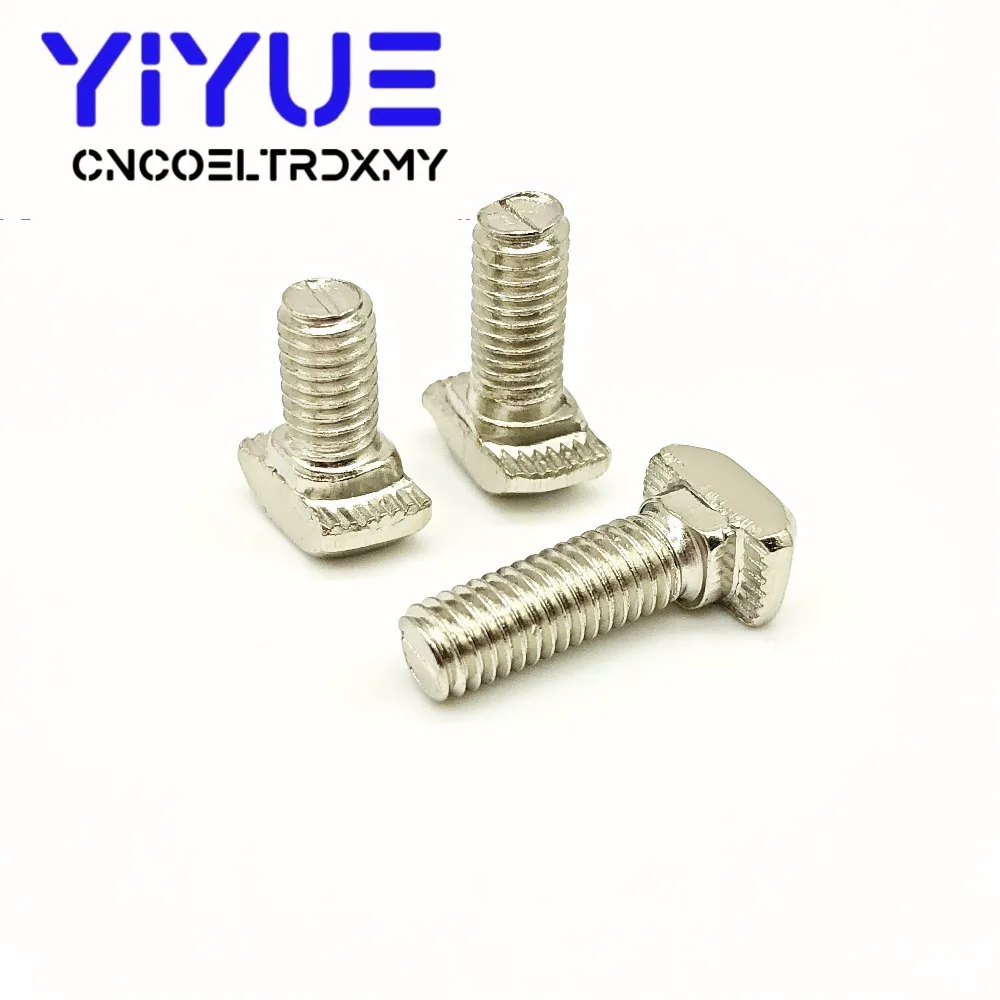 

10 шт M5 * 10/M5*12/M5*16 болты для 40т-слота T-образного болта T-образные квадратные болты T-head винтовой желоб T-bolt 2020 Series