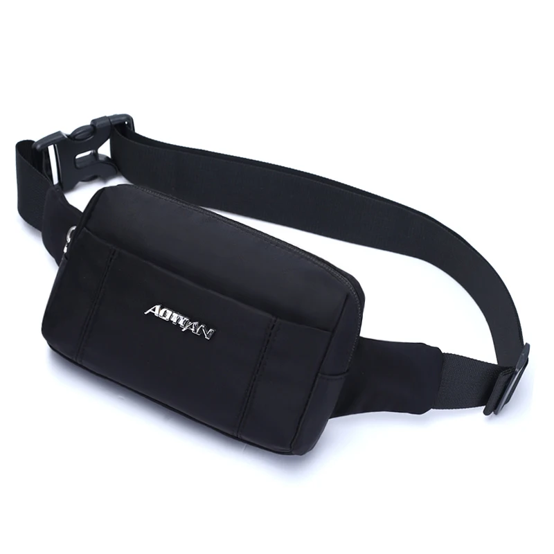 

2018 New Men Casual Waist Pack Nylon Shoulder Bags Pack Women Chest Belt Bag Pouch Money Phone Bum Hip Bag Black Fanny