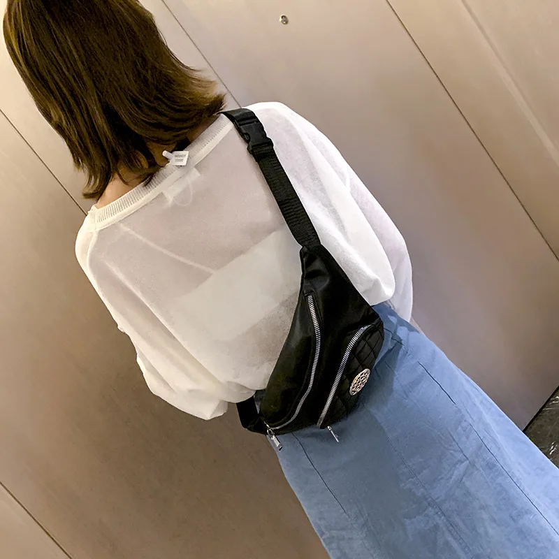 

Women's Leisure Waist Bag Solid Color Fanny Pack Shoulder Messenger Bag PU Leather Waterproof Chest Bag Banana Bag Small Pocket