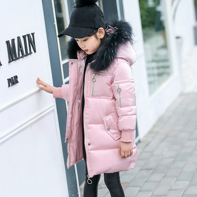 

New 2018 Fashion Girl Winter Jackets Children Coats Warm Baby Thick Down Cotton-padded Kids Outerwears for Teenage 3-12Y Coat
