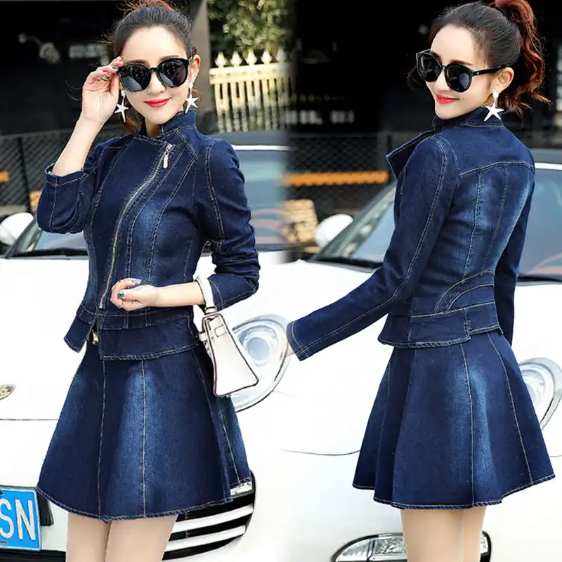 jeans skirt and jacket