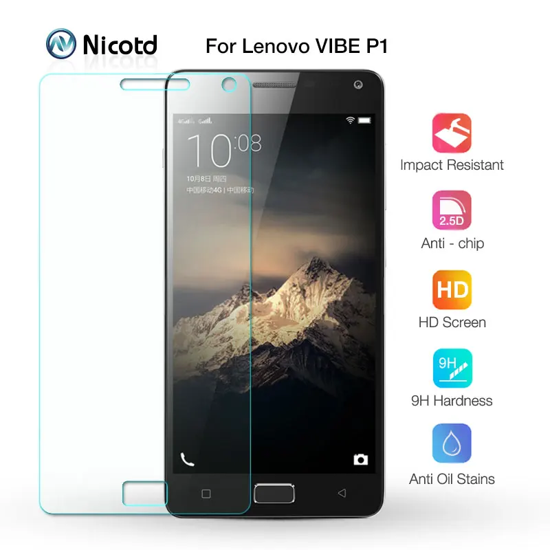 

Nicotd 9H Explosion-proof Tempered Glass Screen Protector Protective Film For Lenovo VIBE P1 P 1 P1a42 P1c72 P1c58 Dual Sim Lte