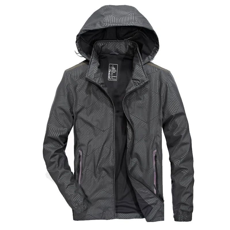 

New Autumn Jacket Men Casual Hooded Collar Removable Windbreaker Coat Men Polyester Breathable Men Jacket L-4XL Fashion Outwear