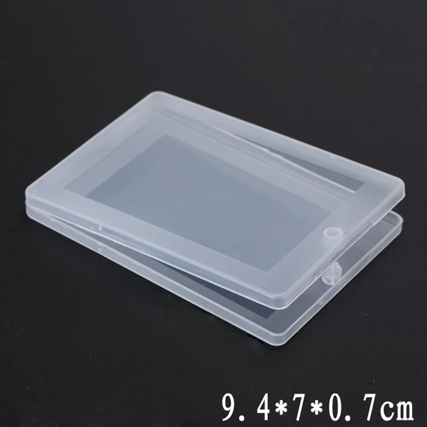 

1 PC portable Small Thin Plastic Transparent With Lid Collection Container Case Storage Box for Card, bank card, paper towel