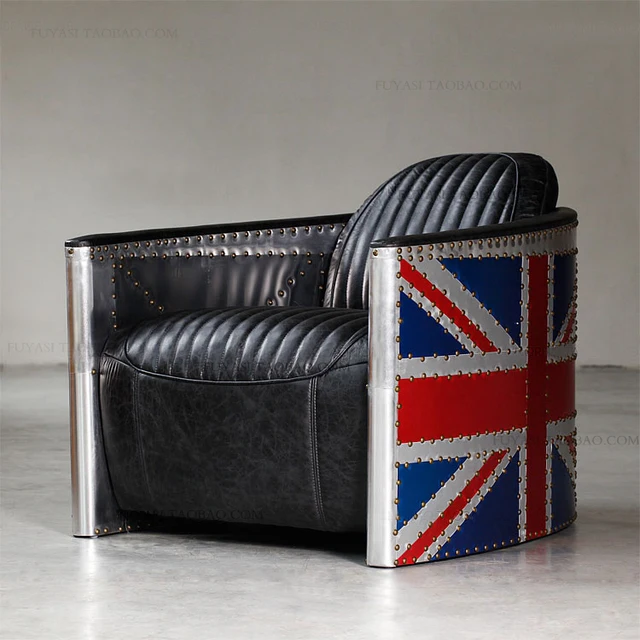 British Retro Mash American Mining Loft Rh Furniture Aviator Union British Retro Mash American Mining Loft Rh Furniture Aviator Union Jack Flag Full Leather Sofa