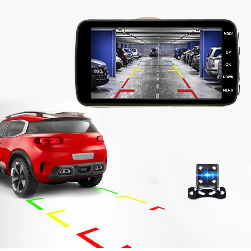 Bluavido 4 &quotIPS тире камера Full HD 1080P Видеорегистраторы для автомобилей ADAS WDR с функцией
