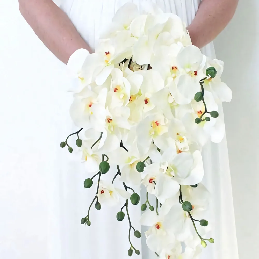 QIFU 1 piezas flores artificiales Real tacto Artificial polilla orquídea mariposa orquídea para la nueva Casa de la boda inicio decoración del Festival QIFU 1 piezas flores artificiales Real tacto Artificial polilla orquídea mariposa orquídea para la nueva Casa de la boda inicio decoración del Festival