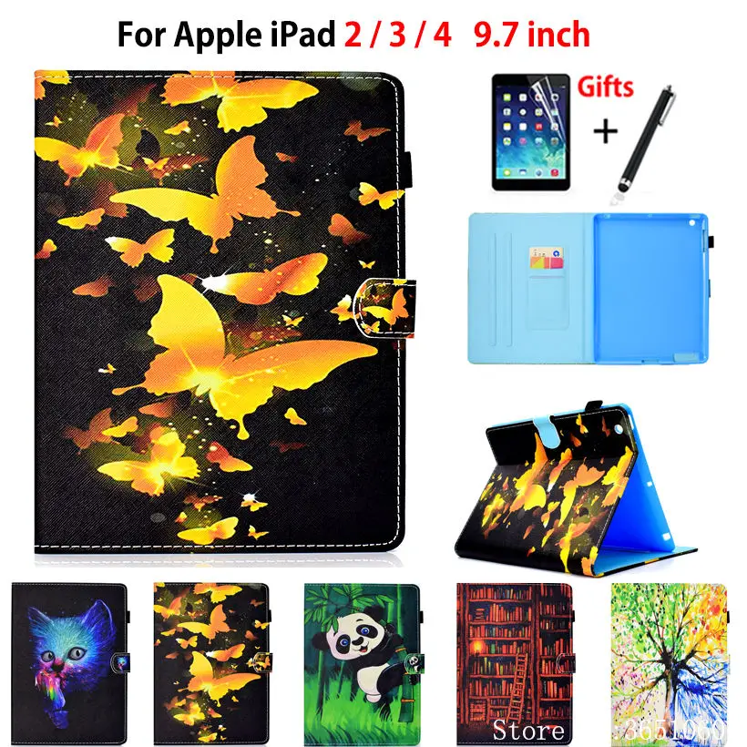 Модный чехол с рисунком для Apple iPad 2 3 4 планшета из искусственной кожи iPad2 iPad3 iPad4