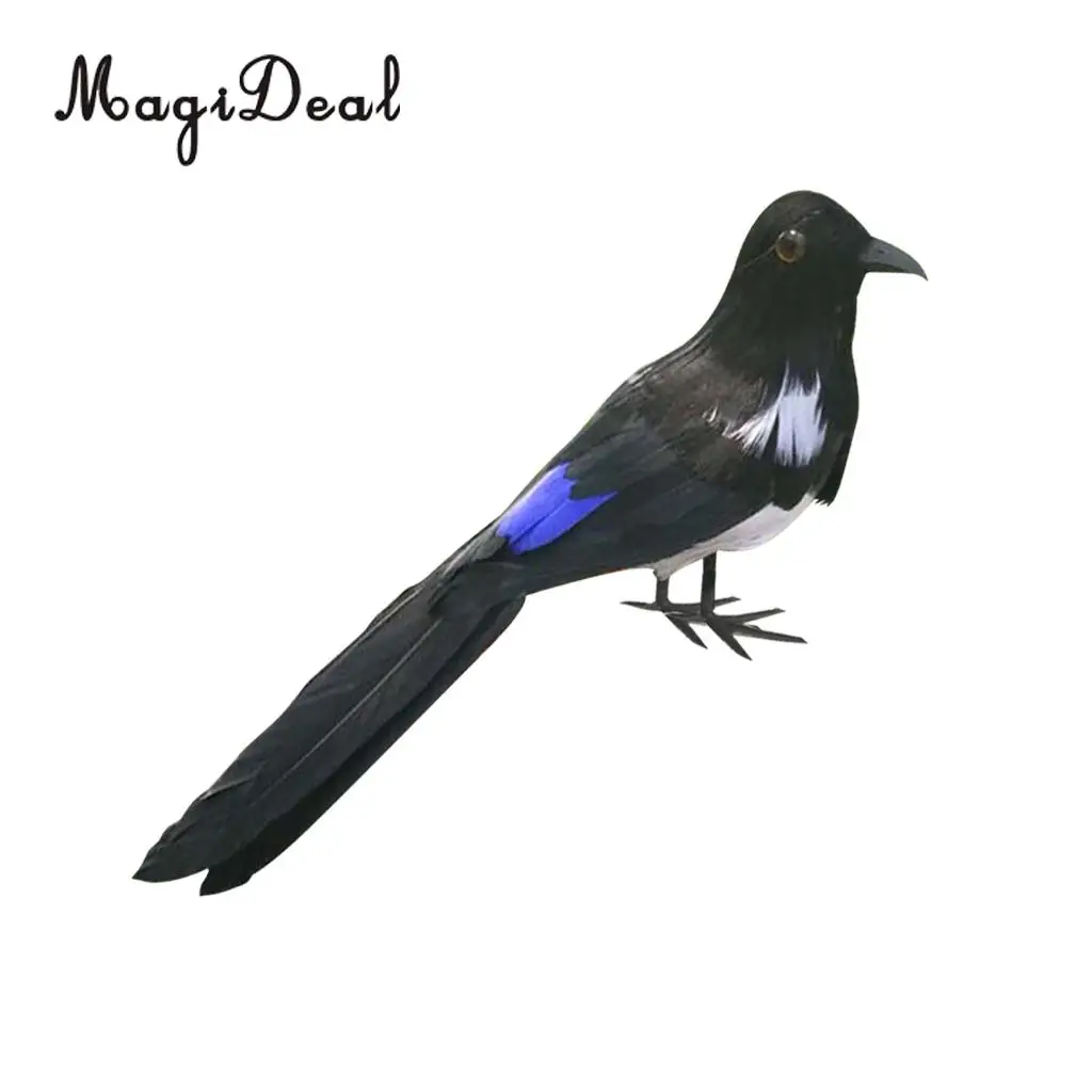   2pc/set Lifelike Raven Magpie Birds for Garden Halloween Wedding Yard Decoration