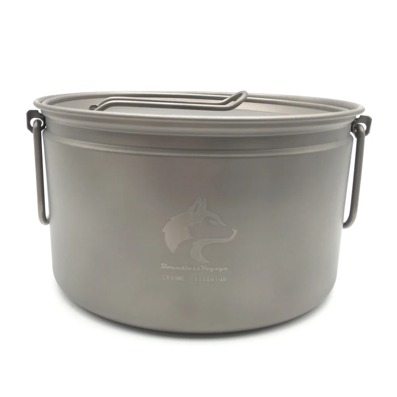

Boundless Voyage Camping Pot Titanium Cooking Pot Picnic Cookware    Ti1508B