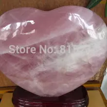 Ddh001055 ПРИРОДНЫЙ ДОВОЛЬНО РОЗОВЫЙ КВАРЦ СЕРДЦА CRYSTAL с ПОДСТАВКОЙ