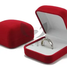 Высокого качества 5,5*5*2,8 см 10 шт. красная Свадебная квадратная бархатная коробочка для Кольца Ювелирная Подарочная коробка-дисплей