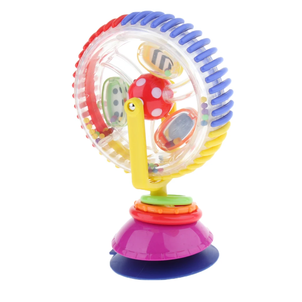 Plastic Spinning Ferris Wheel Windmill Toy for Baby and Infant, Suction Cup Design, Suitable for Stroller, Desk Chair Playing