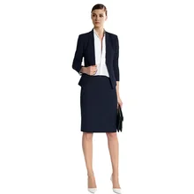 Womens Skirt Suits Slim Fit Casual Navy Female Office Uniform Blazer Coat Lady Elegant OL Ladies Business Suits Custom Made