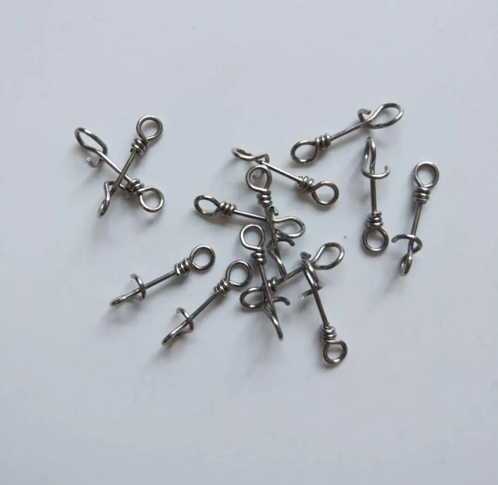 Grampos de Aço Linha de Pesca Hxy Pcs100 Tamanho 10mm 33mm Inoxidável Forte Super Fastach Quick Connect Grampo Conector Pesca Acessórios 6 High Quality Esporte e Lazer