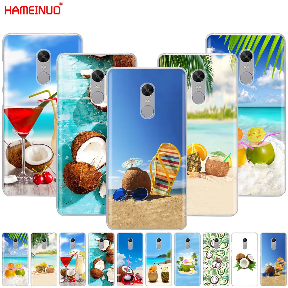 

HAMEINUO Coconut Beach Fruit juice summer Cover phone Case for Xiaomi redmi 5 4 1 1s 2 3 3s pro PLUS redmi note 4 4X 4A 5A