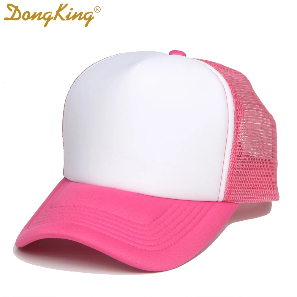 DongKing грузовые шапки пустая Кепка-бейсболка высокое качество бейсболка Meth бейсболки Ad Gift компании оптом дешевые шляпы - Цвет: HOT PINK