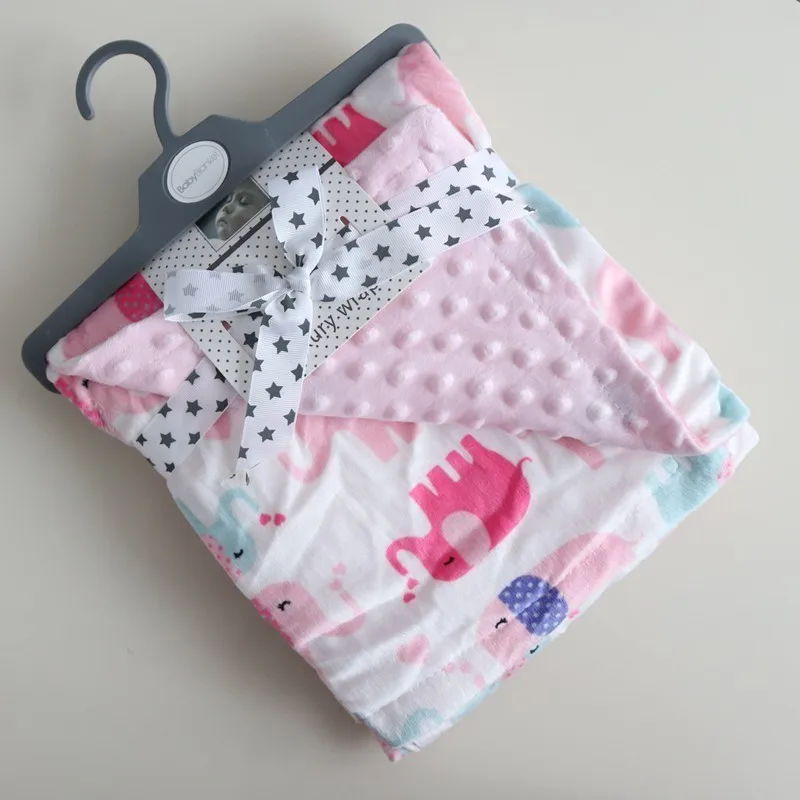 Высококачественное детское одеяло; Фланелевое Флисовое одеяло с рисунком фламинго для младенцев; детское одеяло для пеленания; одеяло для новорожденных; постельные принадлежности; s - Цвет: Pink Elephant E