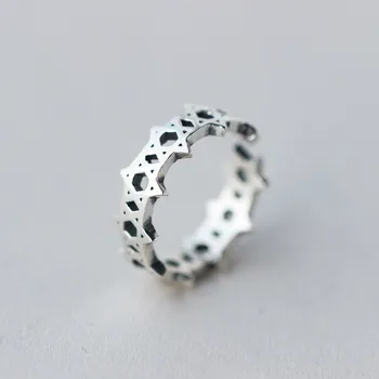 

David Star Authentic 100% 925 Sterling Silver Ring Solomon Hexagram Star of David Magen Sterling-silver-jewelry Protection