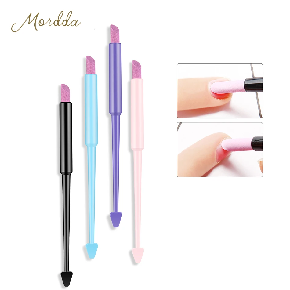 

MORDDA 2019 Double Sided Nail Files Plastic Handle Quartz Scrubs DIY Manicure Exfoliating Pedicure Tool For Nail Art Tools
