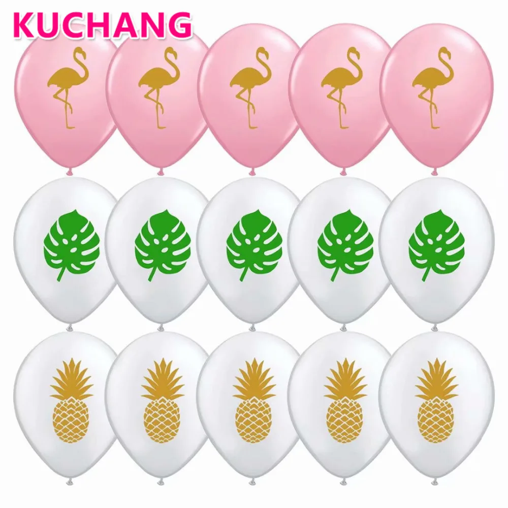 

10pcs/lot 10inch Pink Flamingo Monstera Latex Balloons Wedding Bridal Shower Tropical Summer Birthday Party Decorations Supplies